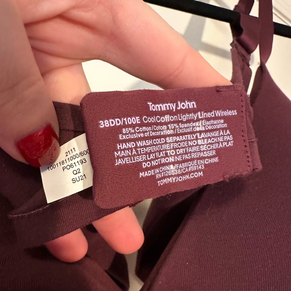 Tommy John Cool Cotton Lightly Lined Wireless Bra size 38DD - Picture 3 of 4